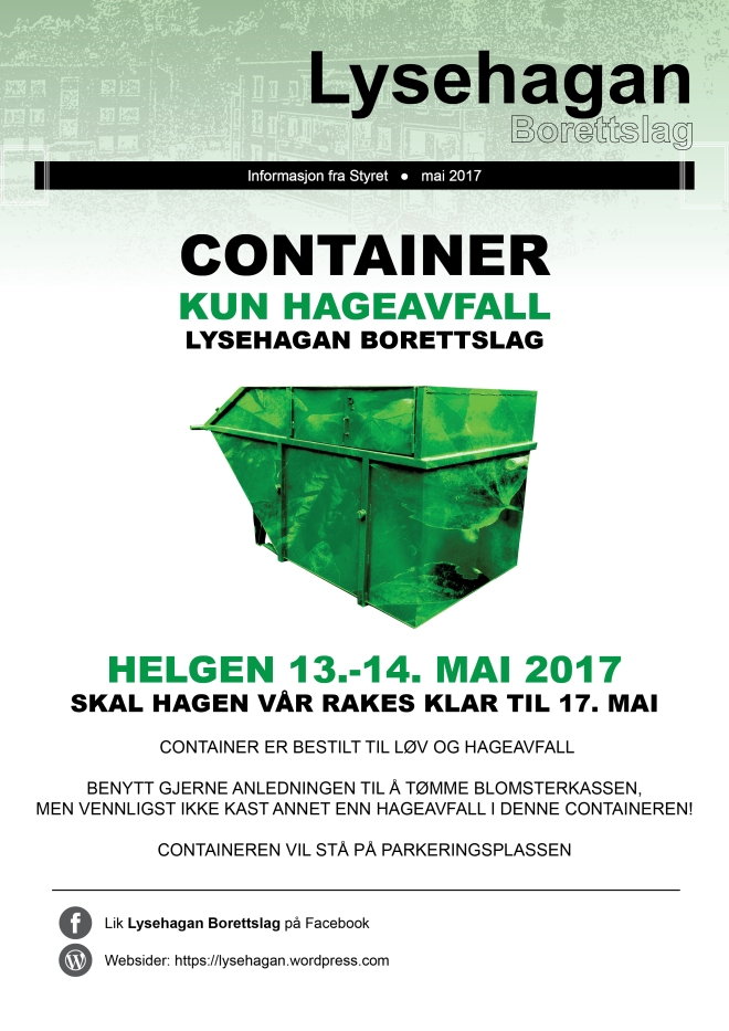 raking-container våren 2017
