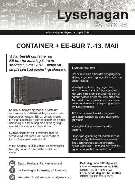 container våren 2018